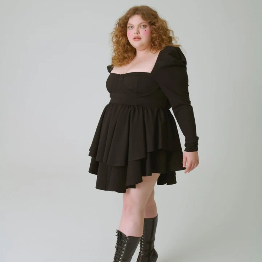 SELKIE BLACK BOLEYN CAVIAR DRESS  - 3X ( 22-24)